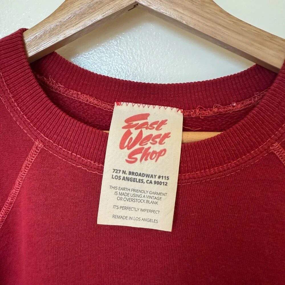 East West Rose Embroidered Vintage Recycled Short Sleeve Sweater​​